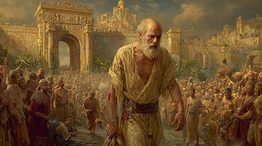 Jonah entering the great city of Nineveh, the largest urban center of the ancient world