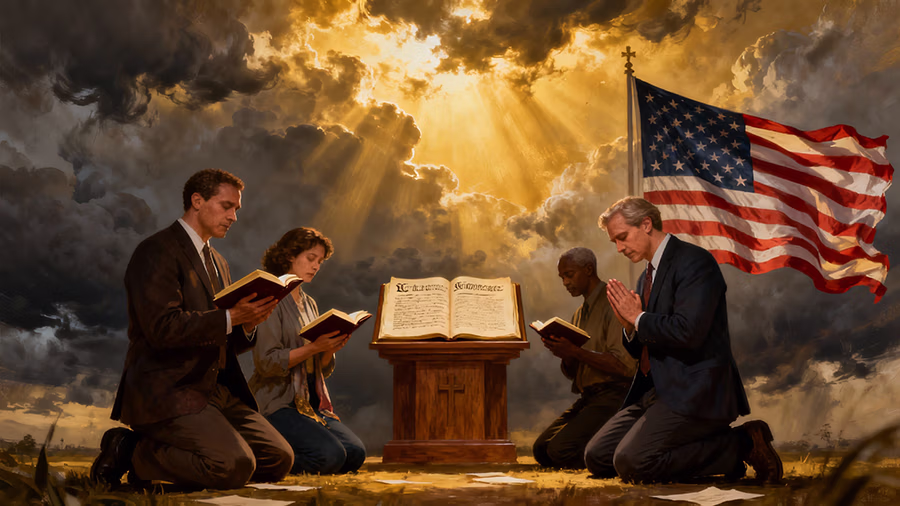 Christians praying for America against demon possessed politics