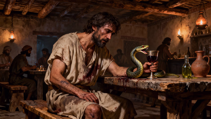 Proverbs 23 complete warning about drunkenness showing wine that bites like a serpent