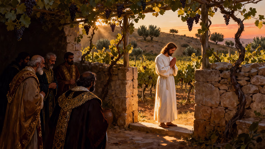 Jesus the beloved Son sent to the vineyard where religious leaders plot against Him