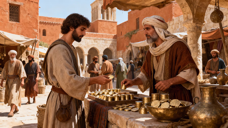 Faithful servant actively trading and multiplying his master's talents