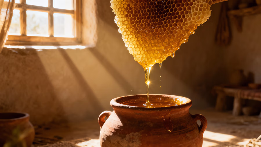 Honeycomb and honey illustrating Proverbs 24:13-14 wisdom sweeter than honey