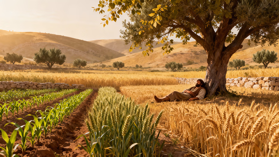 Growing wheat field showing mysterious kingdom growth in stages