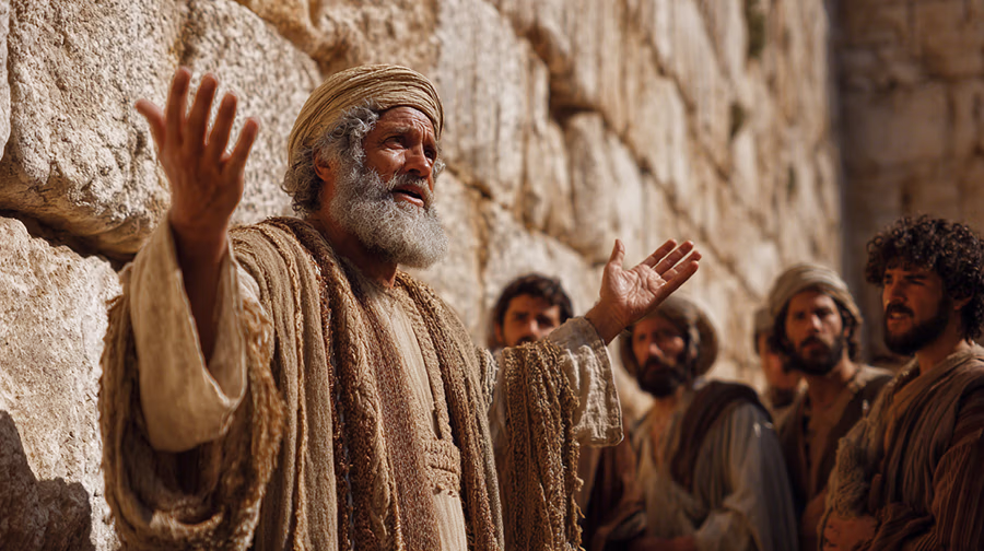 Father warning sons about sexual temptation in ancient Israel